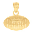 14Kt Yellow Gold Womens Diamond-Cut Rugby American Football Sports Pendant Charm