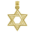 14Kt Yellow Gold Unisex Star Of David Religious Pendant Charm