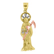 14Kt Gold Womens Tri-Color Death Grim Reaper Pendant Charm