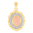 14Kt Gold Womens Tri-Color Diamond-Cut Mis 15 Anos Quinceanera Ht:25.3Mm Pendant Charm