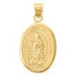 14Kt Yellow Gold Womens Engraved Guadalupe Mary Religious Ht:28.7Mm Pendant Charm