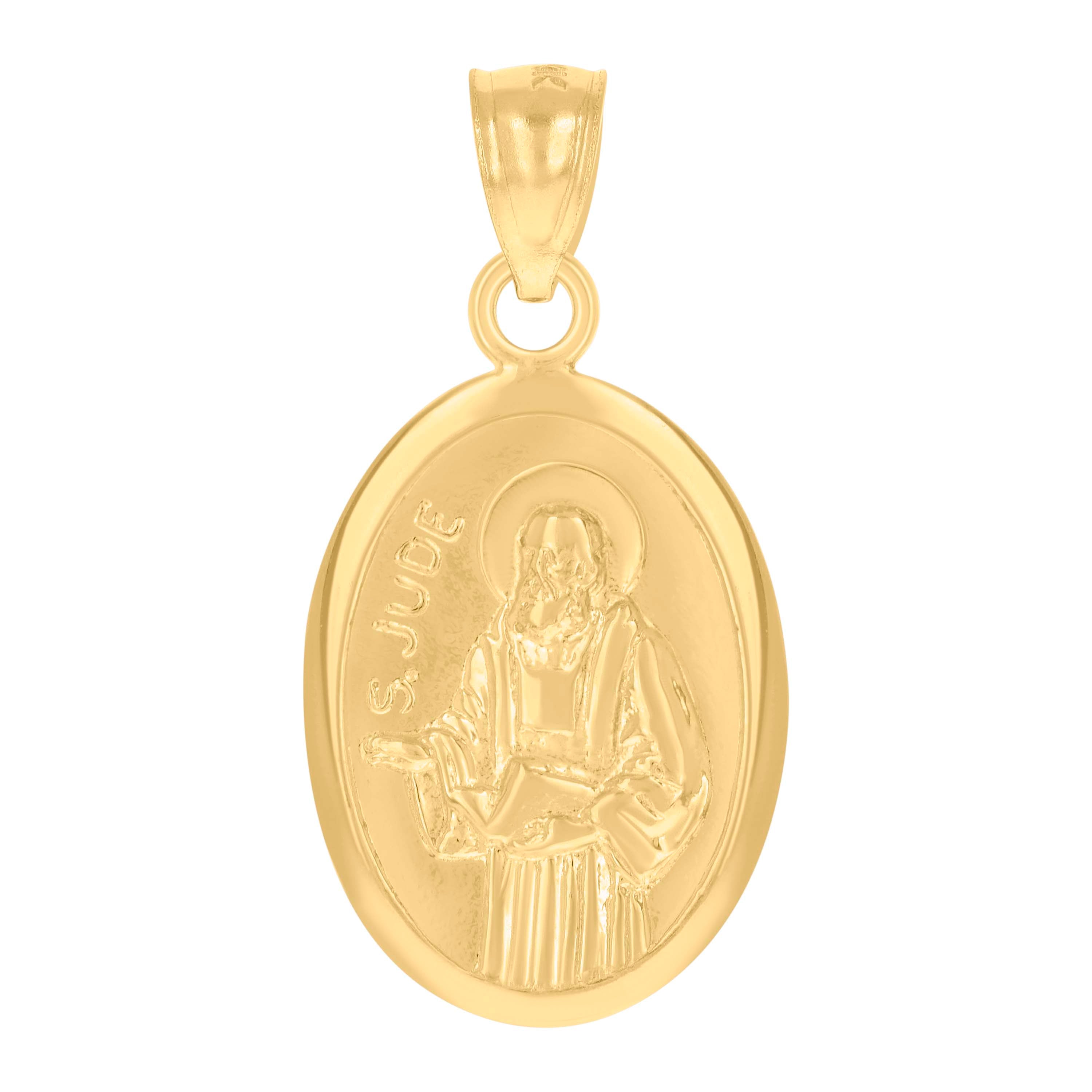 14Kt Yellow Gold Womens Saint Jude Religious Pendant Charm