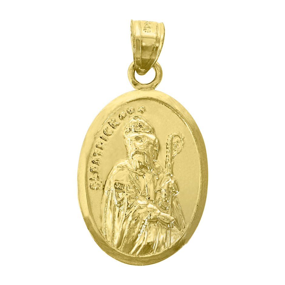 14Kt Yellow Gold Womens Saint Patrick Religious Pendant Charm