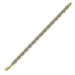 10kt Two-Tone Gold Womens Link Bracelet Size 8 Inches
