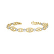 10kt Two-Tone Gold Womens Link Bracelet Size 7 Inches