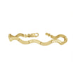 10kt Yellow Gold Womens Wave Pattern Link Bracelet Size 7 Inches