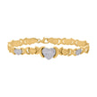 10kt Two-tone Gold Womens Heart Link 7