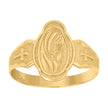 10Kt Gold Womens Two-Tone Textured No.1 Mom Band Ring
