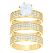 14Kt Gold Cz Trio Ring