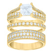 14Kt Gold Cz Trio Ring