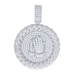 925 Sterling Silver Men Cubic-Zirconia Praying Hands Symbol Religious Charm Pendant 