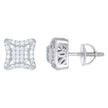 925 Sterling Silver Unisex Cubic-Zirconia Fashion Stud Earrings