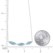 925 Sterling Silver Women Turquoise & White Cubic Zirconia Rolo Link Fashion Twisted Bar Necklace