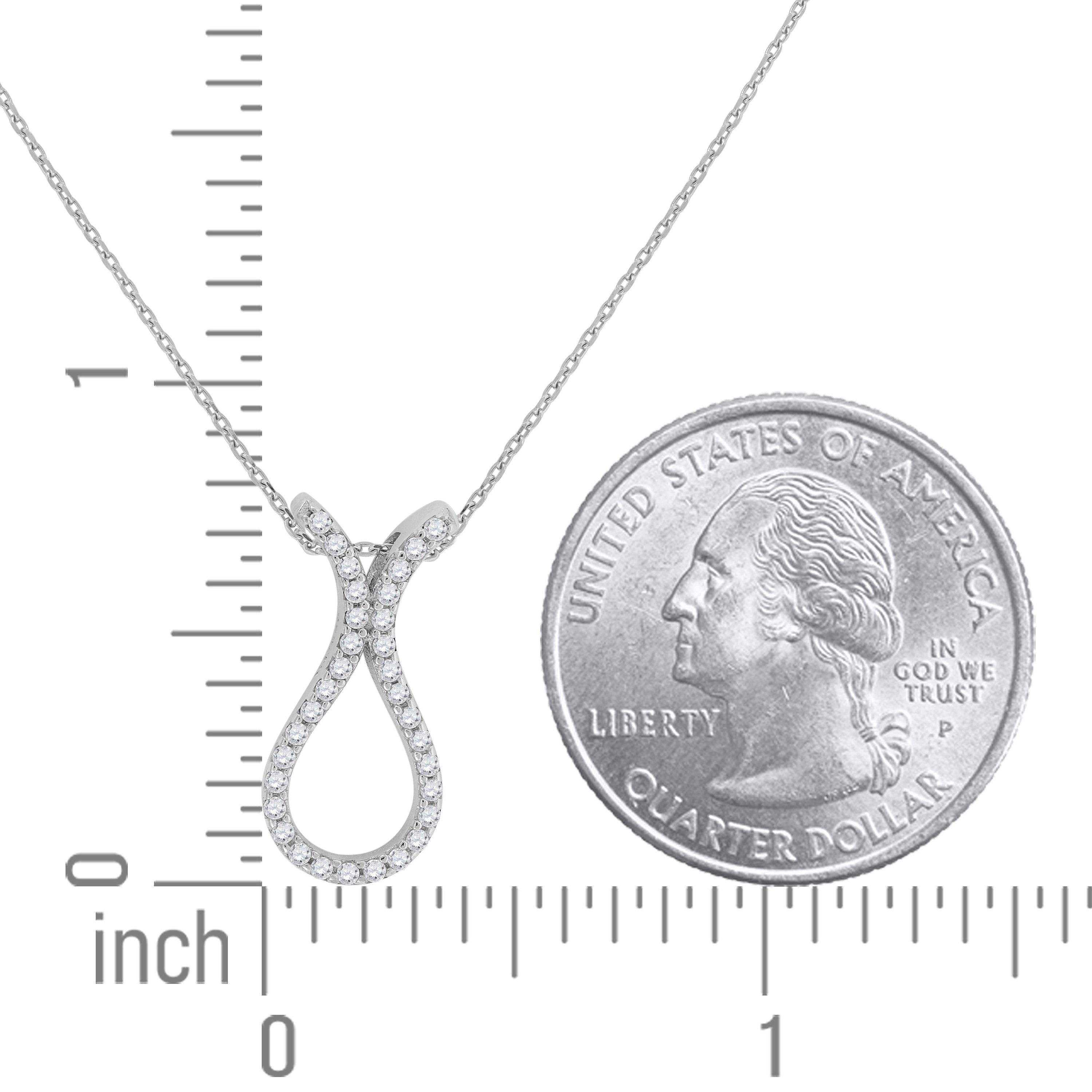 925 Sterling Silver Women Cubic Zirconia Rolo Link Necklace