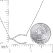 925 Sterling Silver Women Cubic Zirconia Rolo Link Wishbone Necklace