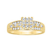 10kt Two-Tone Gold Womens Princess And Baguette CZ Engagement Ring Size 7