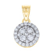10kt Gold Two-Tone Cubic-Zirconia Womens Round Charm Pendant