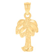 10kt Yellow Gold Womens Diamond-Cut Palm Tree Beach Charm Pendant