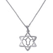 925 Sterling Silver Women Rolo Link Star Of David Necklace