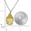 925 Sterling Silver Yellow-Tone Women Rolo Link Buddha Necklace