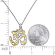 925 Sterling Silver Yellow-Tone Women Rolo Link Ohm Necklace