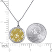 925 Sterling Silver Yellow-Tone Women Rolo Link Ohm Necklace