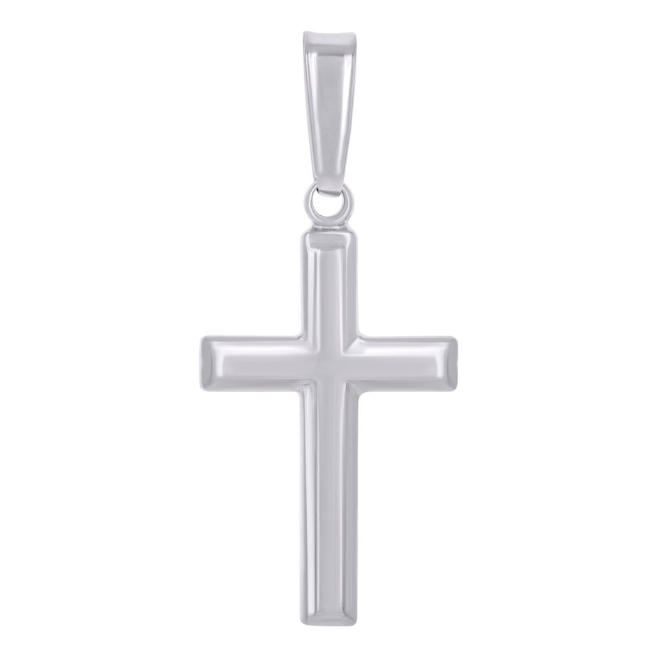 925 Sterling Silver Unisex Cubic-Zirconia Cross Religious Charm Pendant