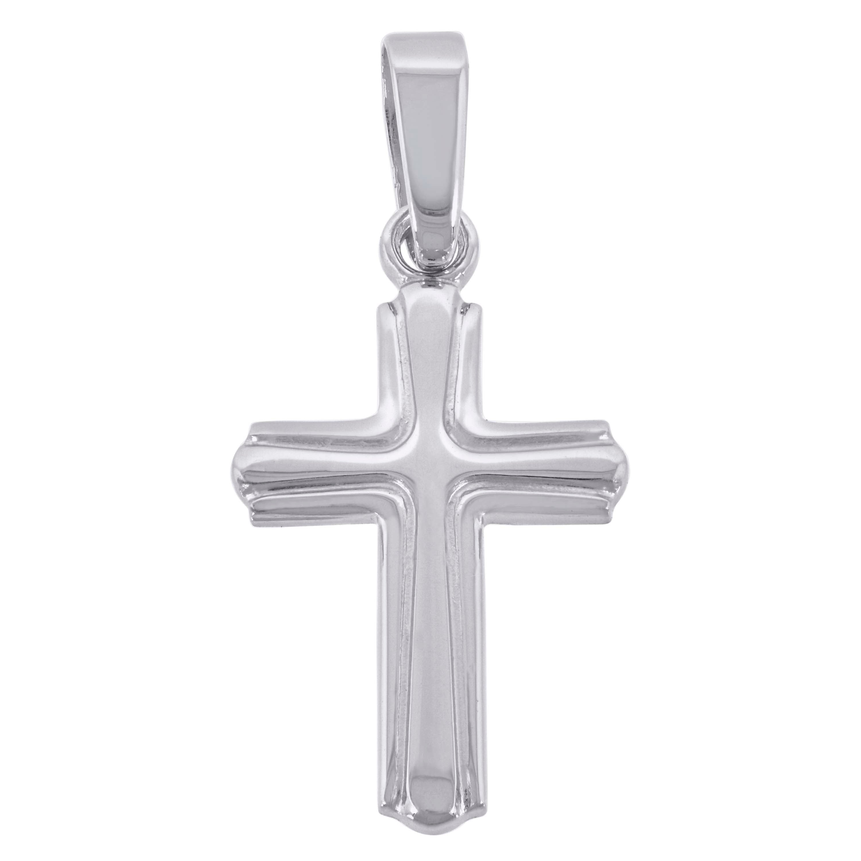 925 Sterling Silver Unisex Cubic-Zirconia Cross Religious Charm Pendant