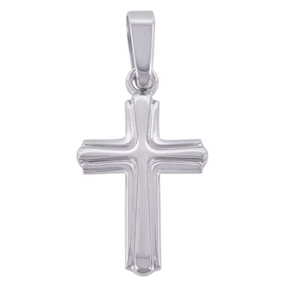 925 Sterling Silver Unisex Cubic-Zirconia Cross Religious Charm Pendant