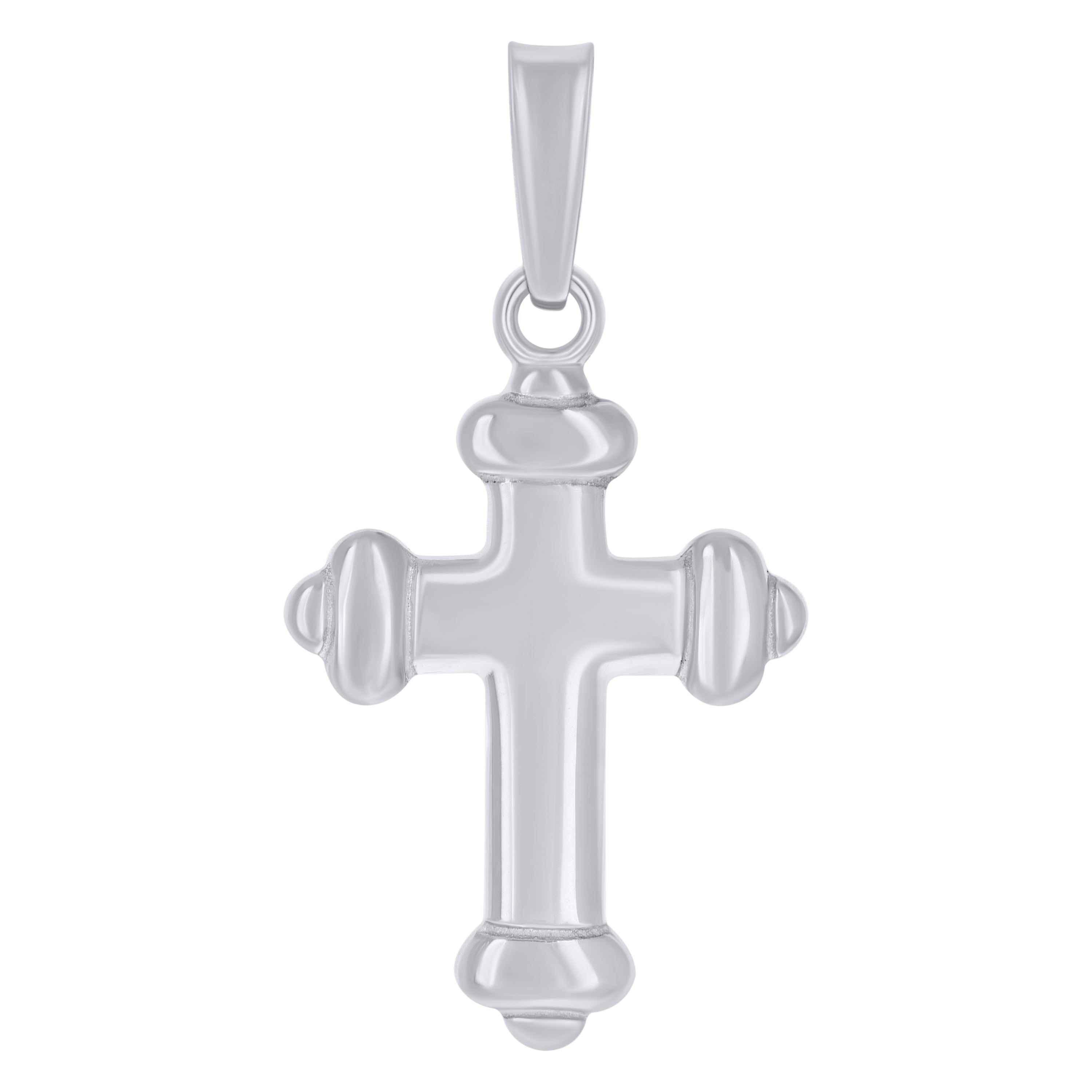 925 Sterling Silver Unisex Cubic-Zirconia Cross Religious Charm Pendant