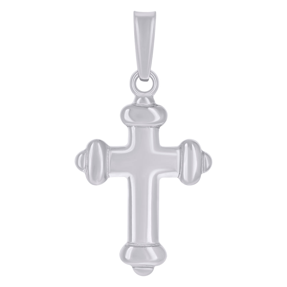 925 Sterling Silver Unisex Cubic-Zirconia Cross Religious Charm Pendant