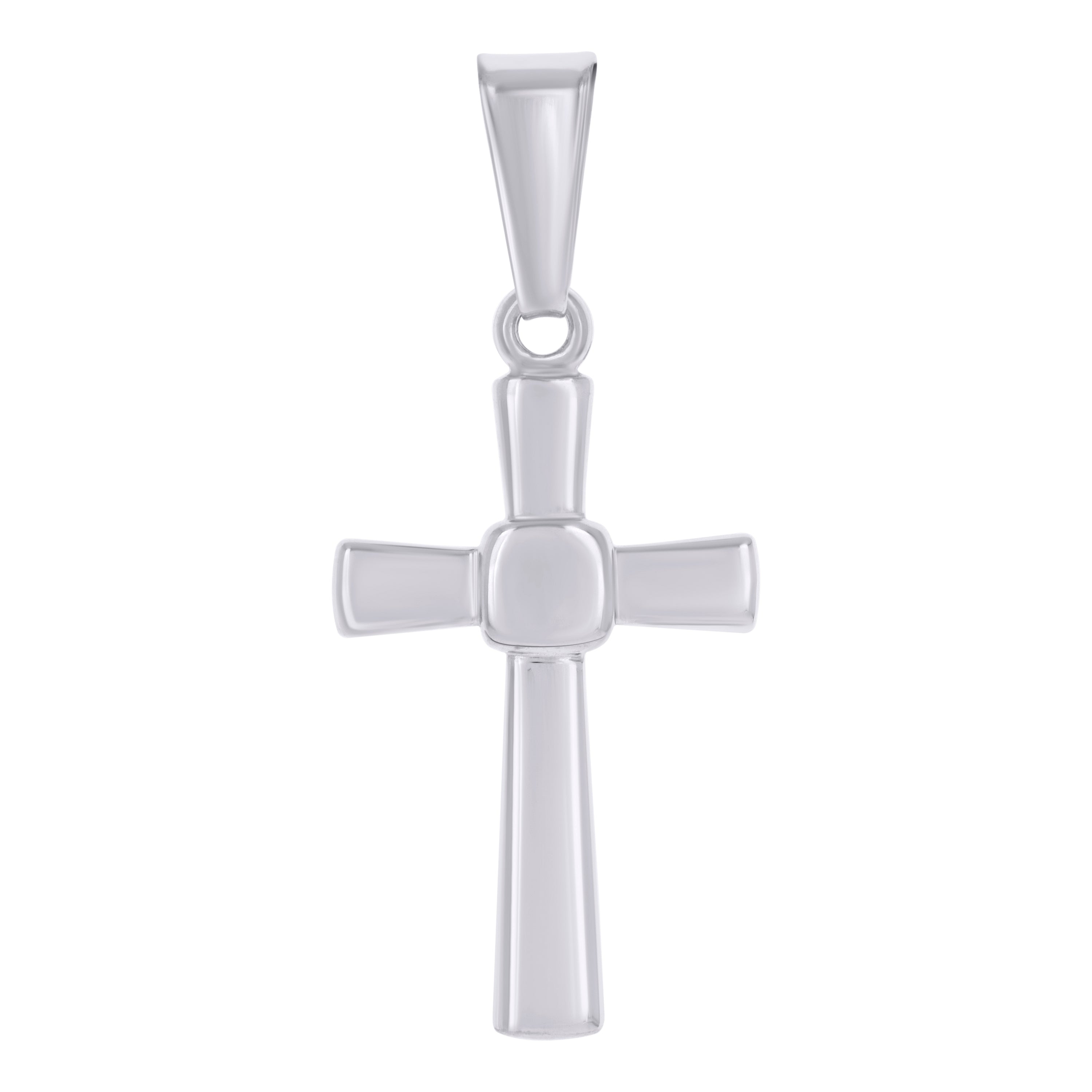 925 Sterling Silver Unisex Cubic-Zirconia Cross Religious Charm Pendant