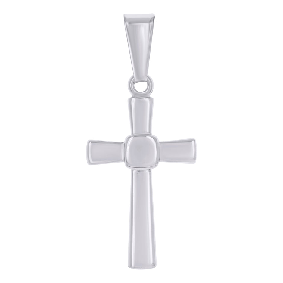 925 Sterling Silver Unisex Cubic-Zirconia Cross Religious Charm Pendant