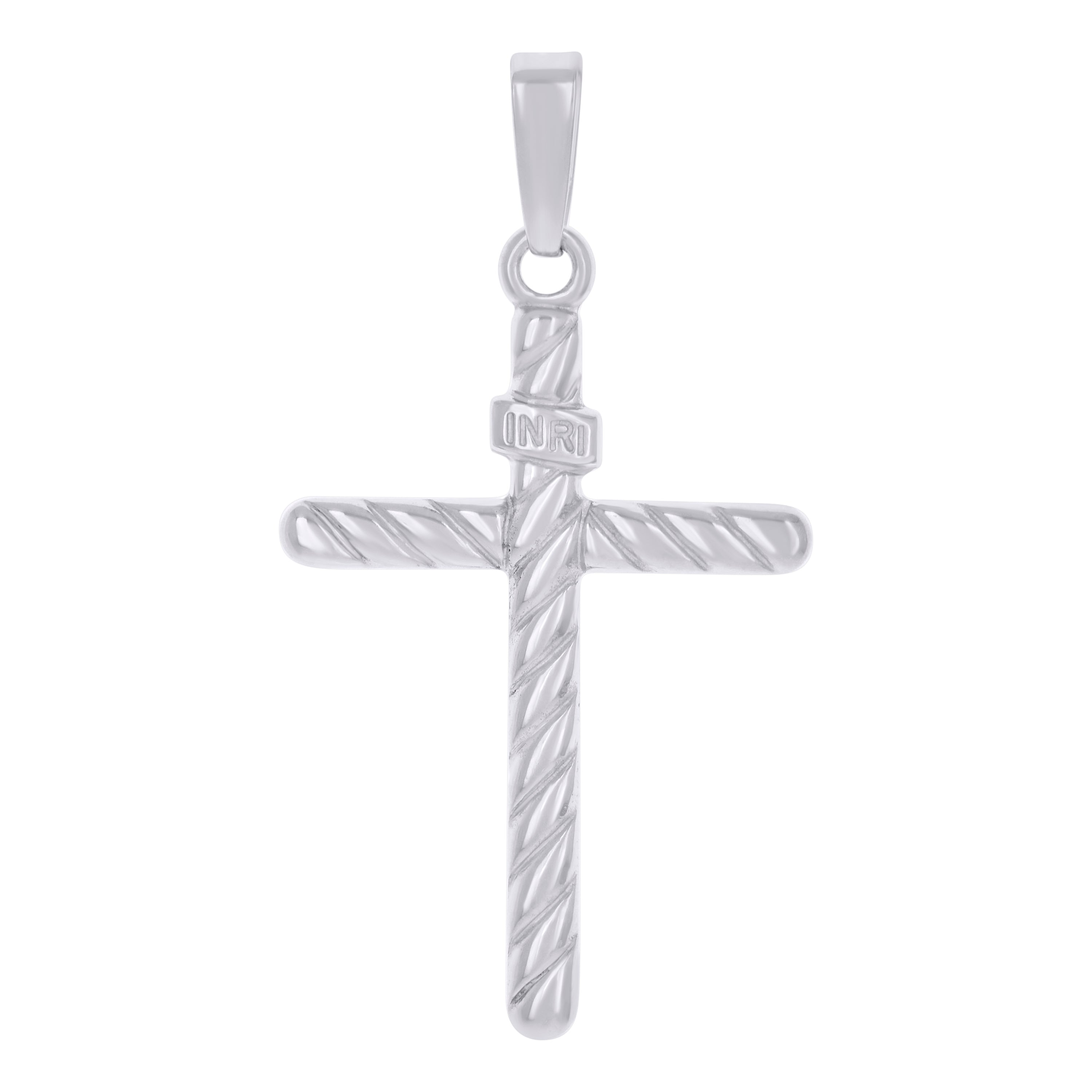 925 Sterling Silver Unisex Religious Inri Cross Charm Pendant
