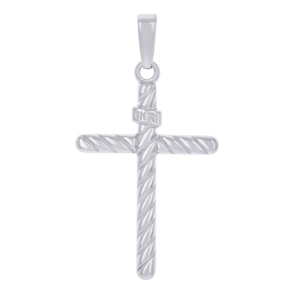 925 Sterling Silver Unisex Religious Inri Cross Charm Pendant