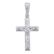 925 Sterling Silver Unisex Cubic-Zirconia Religious Crucifix Charm Pendant