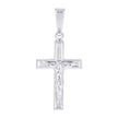 925 Sterling Silver Unisex Cubic-Zirconia Religious Crucifix Charm Pendant
