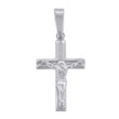 925 Sterling Silver Unisex Cubic-Zirconia Religious Crucifix Charm Pendant