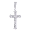 925 Sterling Silver Unisex Cubic-Zirconia Religious Crucifix Charm Pendant