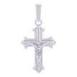 925 Sterling Silver Unisex Cubic-Zirconia Religious Crucifix Charm Pendant