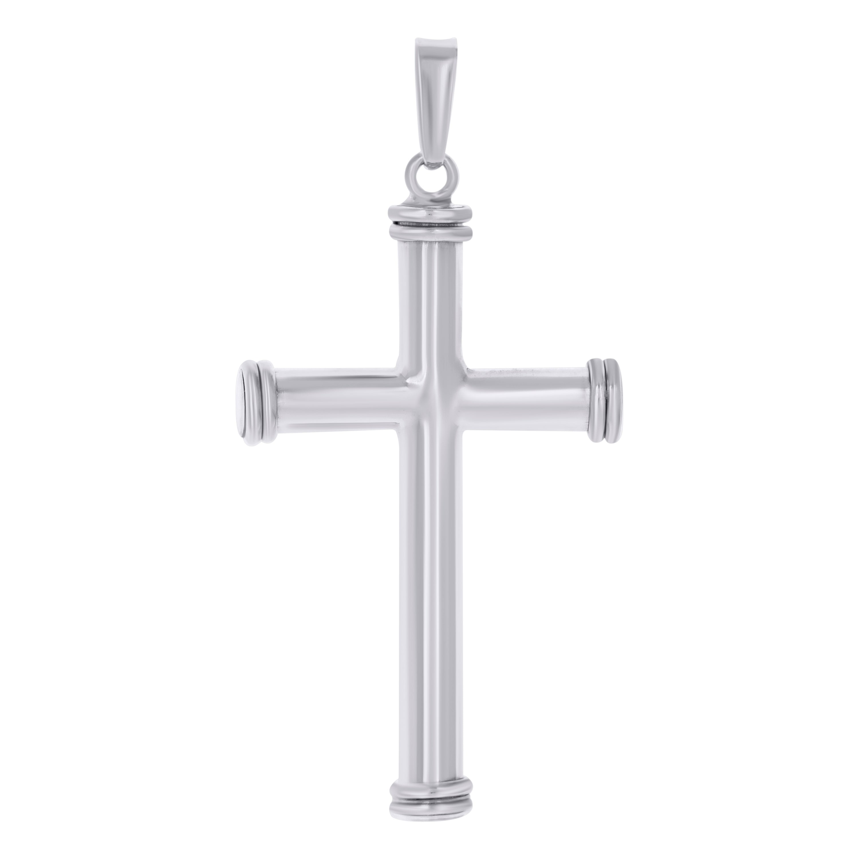 925 Sterling Silver Unisex Cubic-Zirconia Cross Religious Charm Pendant