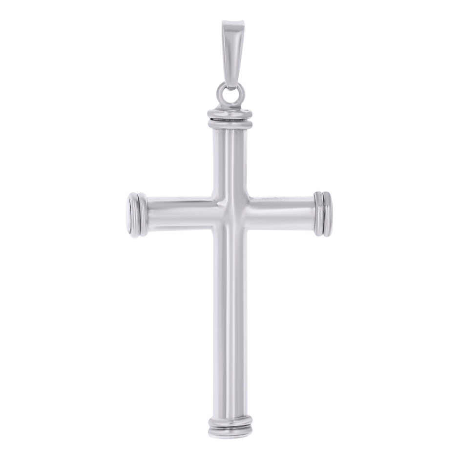 925 Sterling Silver Unisex Cubic-Zirconia Cross Religious Charm Pendant