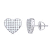925 Sterling Silver Women Cubic-Zirconia Heart Stud Earrings