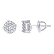925 Sterling Silver Womens Cubic-Zirconia Round Fashion Stud Earrings