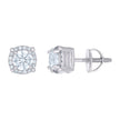 925 Sterling Silver Unisex Cubic-Zirconia Fashion Stud Earrings