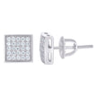 925 Sterling Silver Cubic Zirconia Unisex Round Stud Earrings