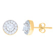 925 Sterling Silver Yellow-Tone Womens Cubic Zirconia Round Halo Stud Earrings