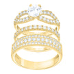 10kt Two-Tone Gold His & Her Cubic-Zirconia Trio Ring Set