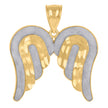 10kt Gold Two-Tone Diamond-Cut Textured Mens Angel Wings Religious Charm Pendant