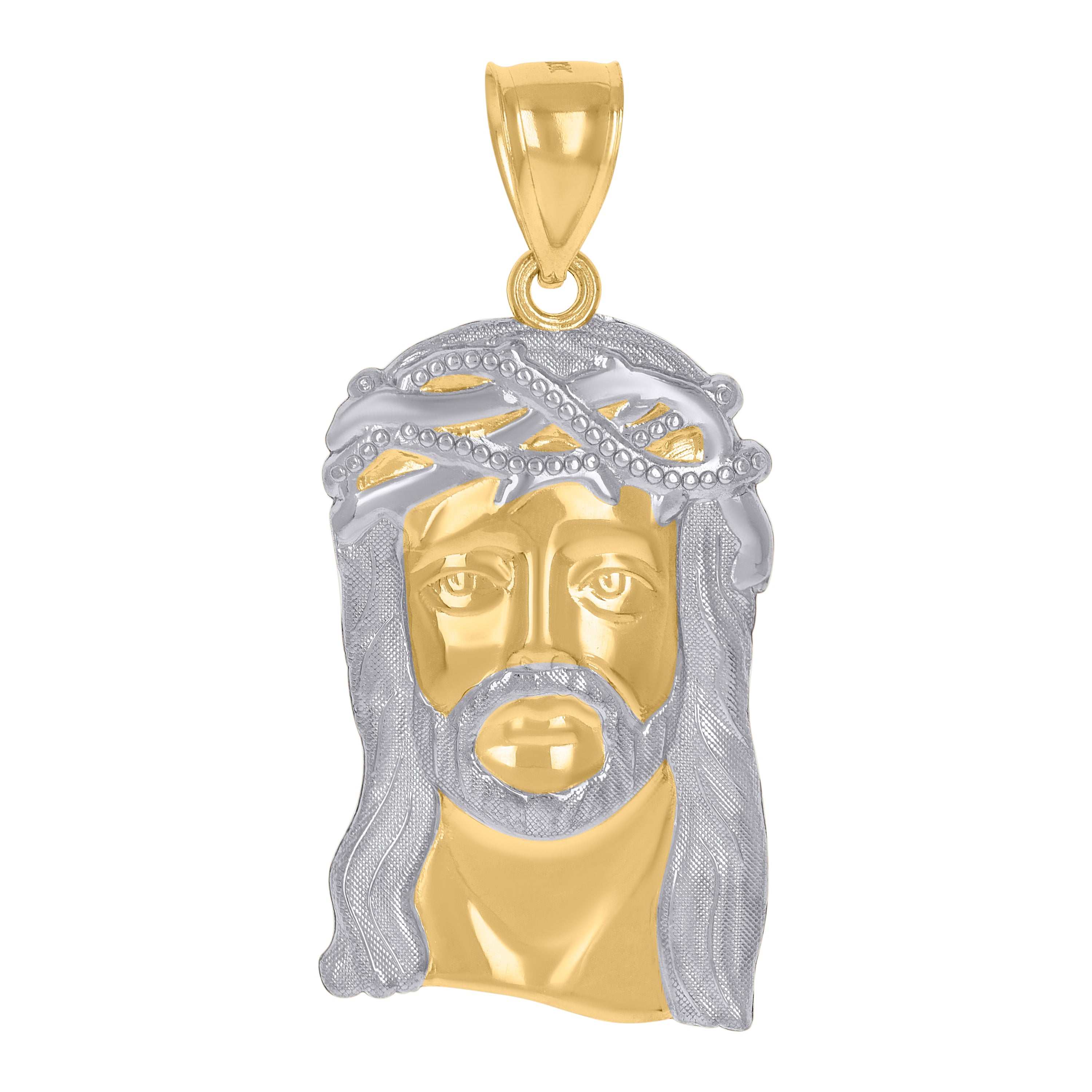 10kt Two-Tone Gold Mens Women Jesus Christ Religious Charm Pendant